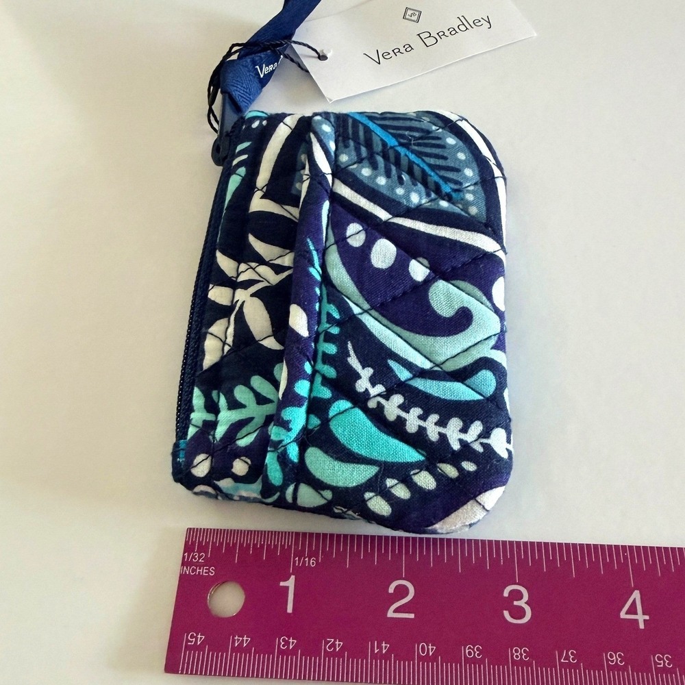 Vera Bradley Coin Purse Blue Island Medallion Quilted Cotton Wallet Boho New - Picture 5 of 5